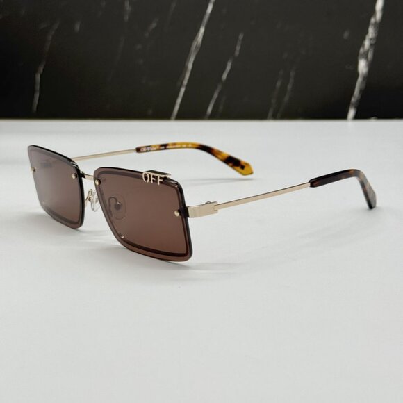 NEW OFF-WHITE OERI13N TAMPA 7664 SUNGLASSES WOMEN SQUARE HAVANA EYEWEAR main image 4